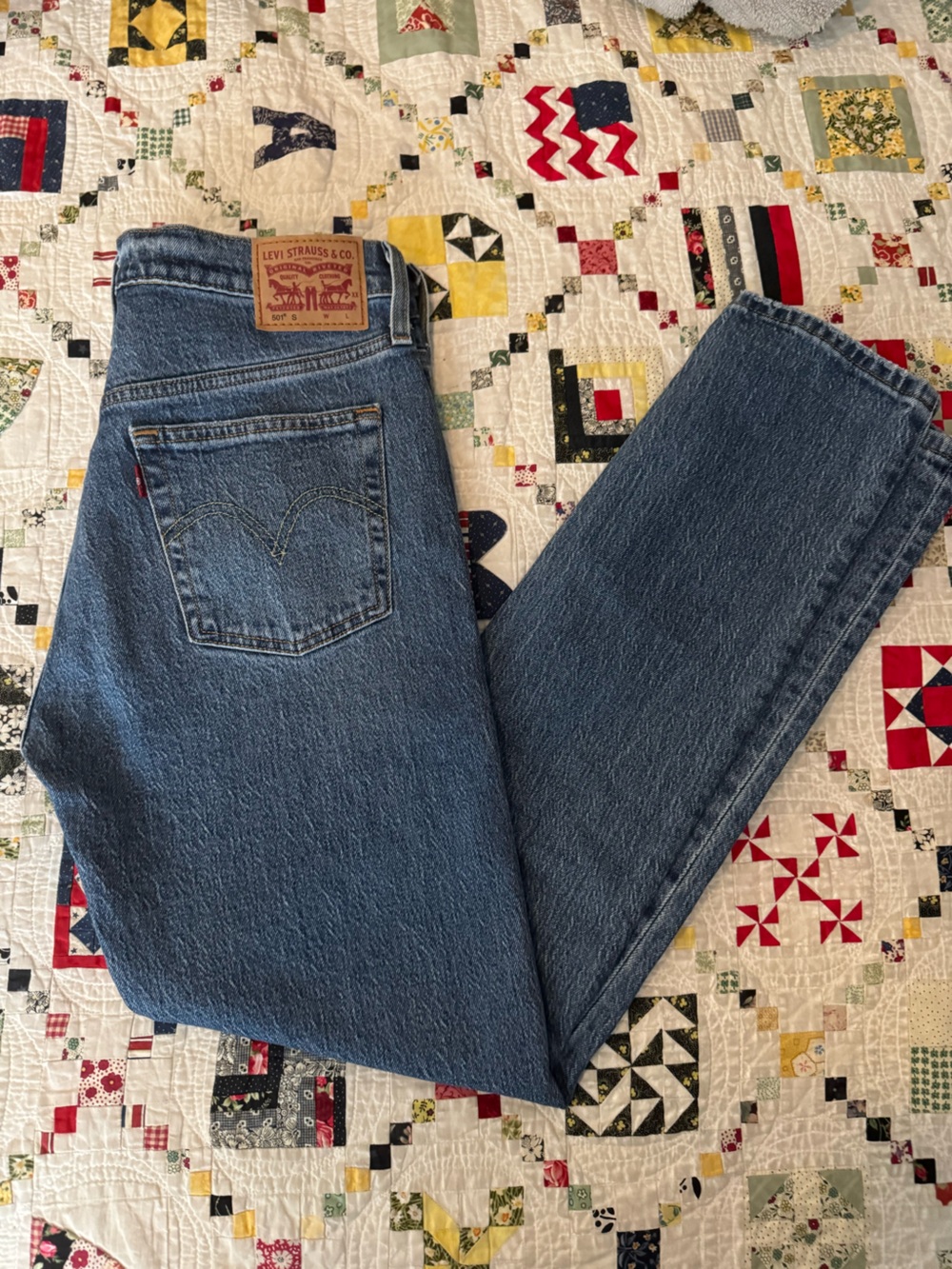 Levi's 501 S Skinny Jeans Button Fly- Medium Blue